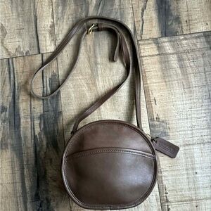 Vintage Coach Canteen Brown Leather Crossbody Bag
